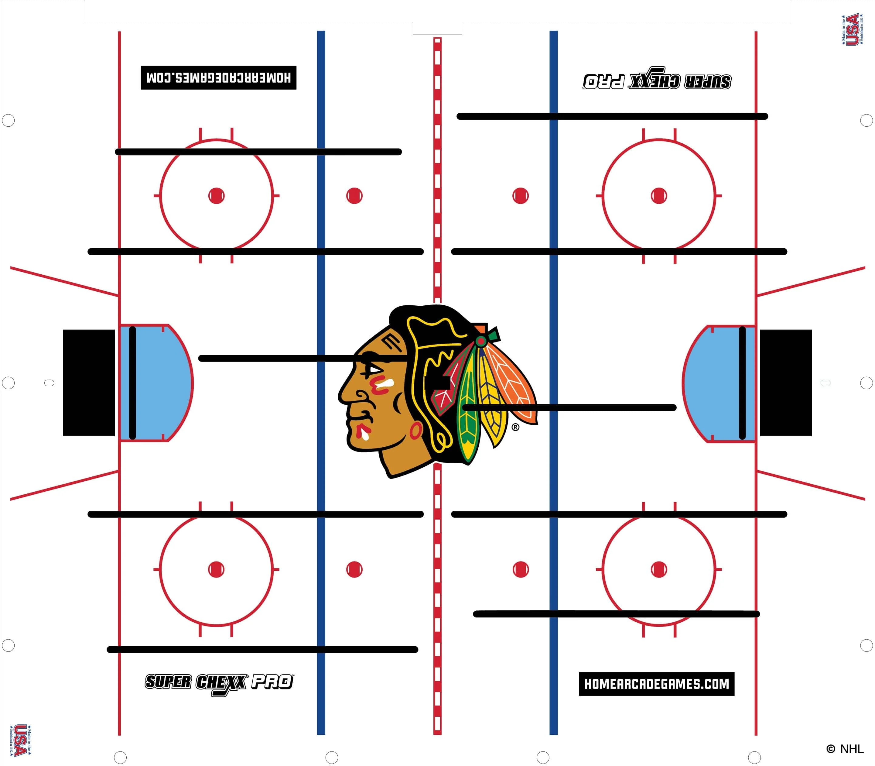 Chicago Blackhawks NHL Super Chexx Pro Bubble Hockey - Image 3