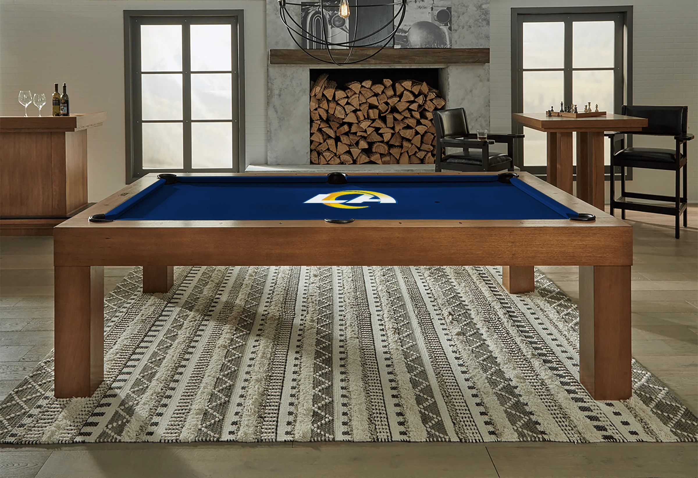 Los Angeles Rams Premium Pool Table Bundle - Walnut - Image 2