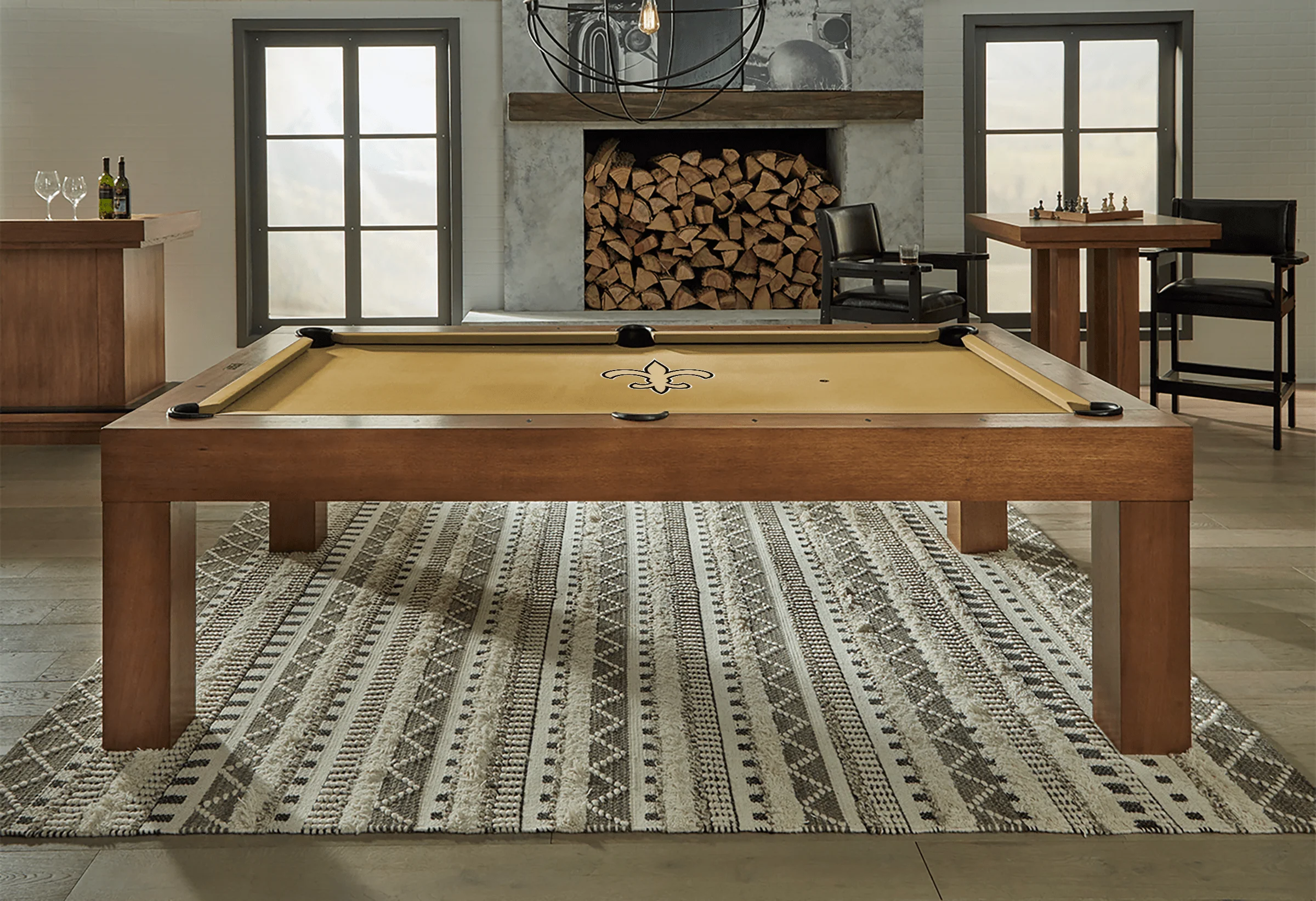 New Orleans Saints Premium Pool Table Bundle - Walnut - Image 2