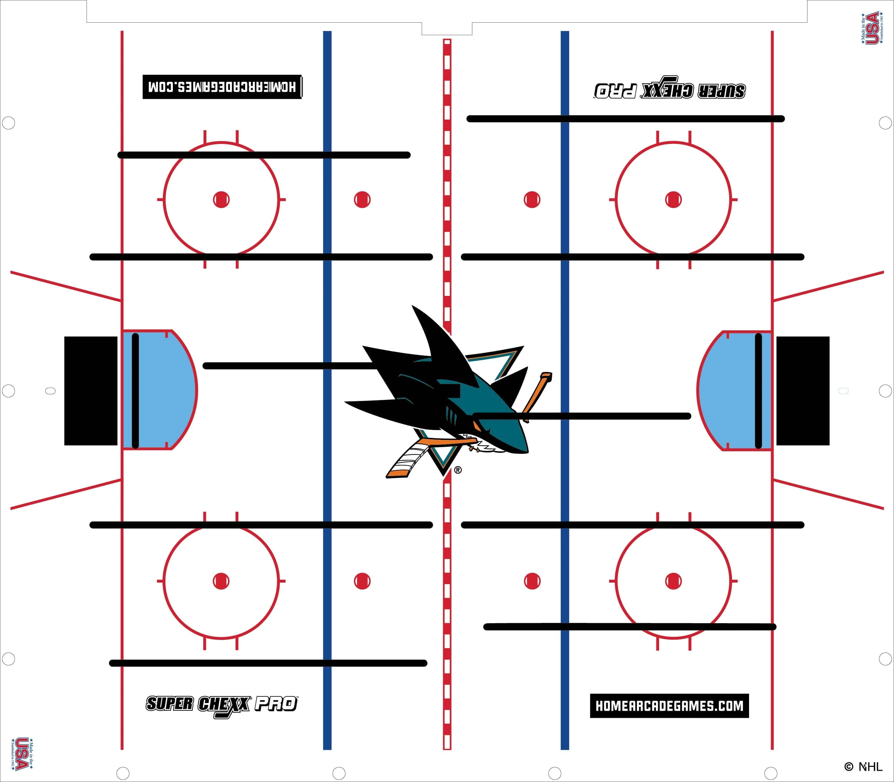 San Jose Sharks NHL Super Chexx Pro Bubble Hockey - Image 3
